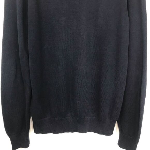 Banana Republic Factory Navy Blue 100% Cotton Quarter Button Pullover Sweater - Picture 13 of 16